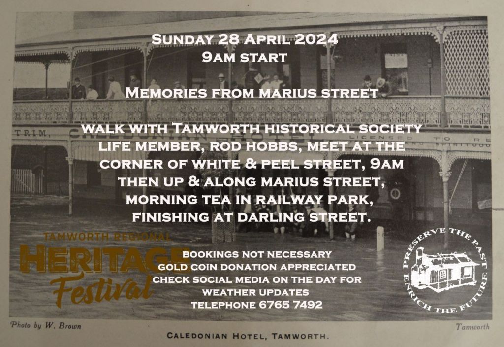 Memories from Marius Street. Walk on Sunday 28 April 2024, Heritage Festival Tamworth